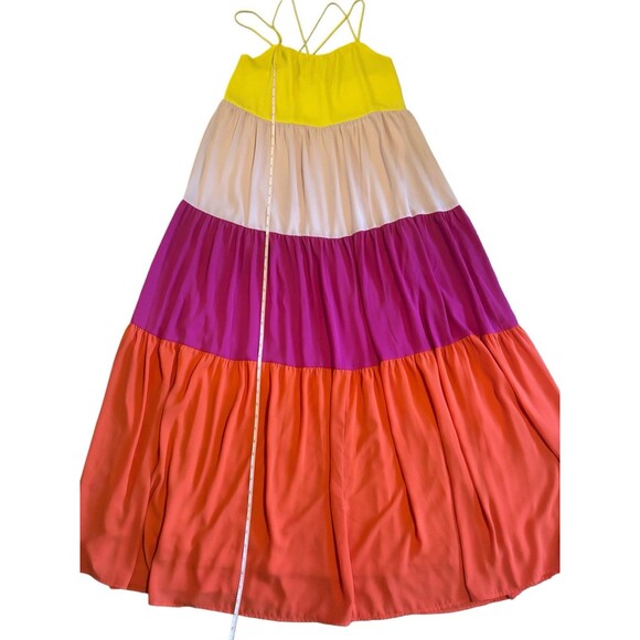 Express Maxi Dress Women’s Size Small, Tiered, Color block, Pink, Orange - Picture 8 of 10